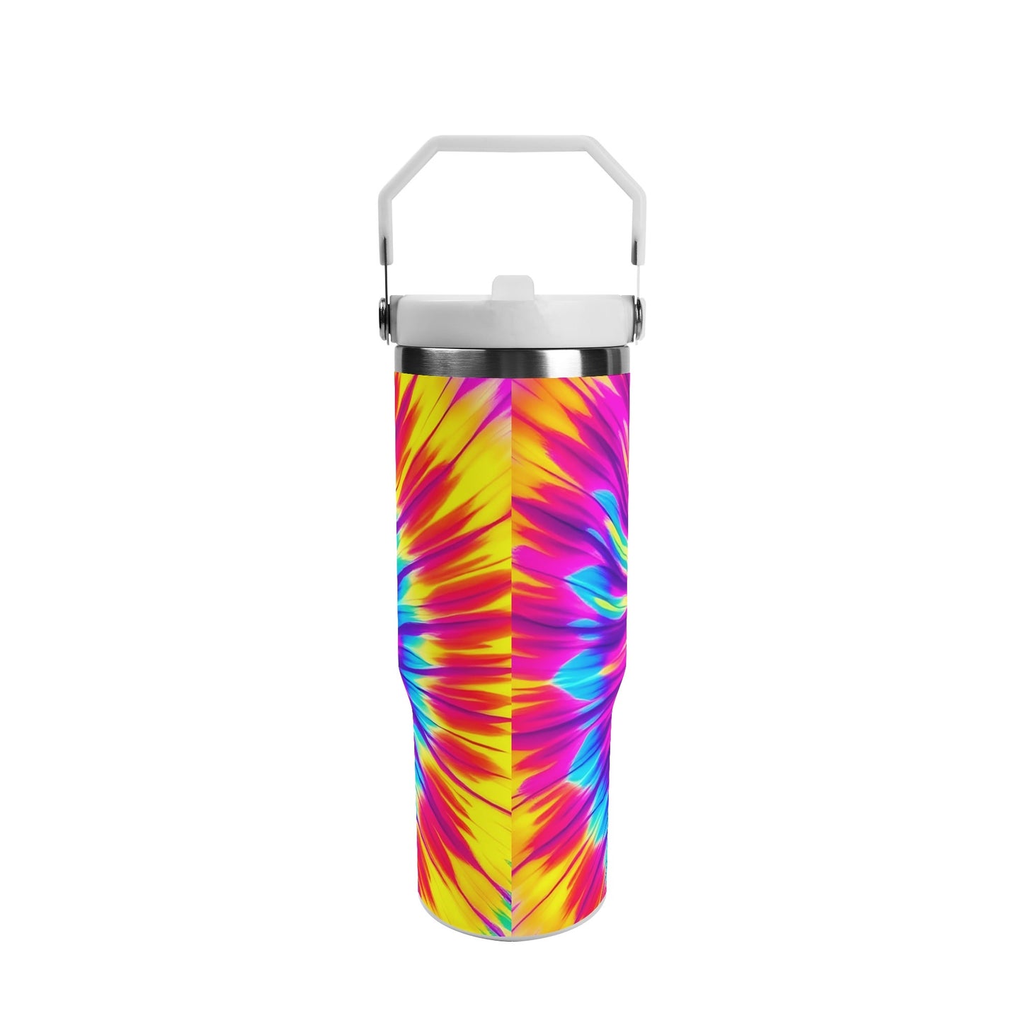 Psychedelic Tie-Dye Swirl 30oz Tumbler – Festival Fever Vibes