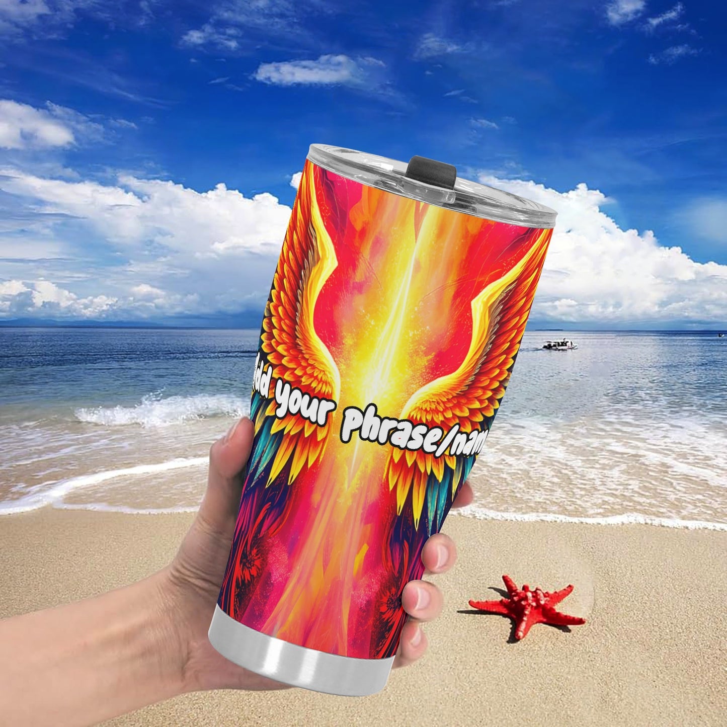 Angelic Wings Cosmic Fire 30oz Stainless Steel Tumbler