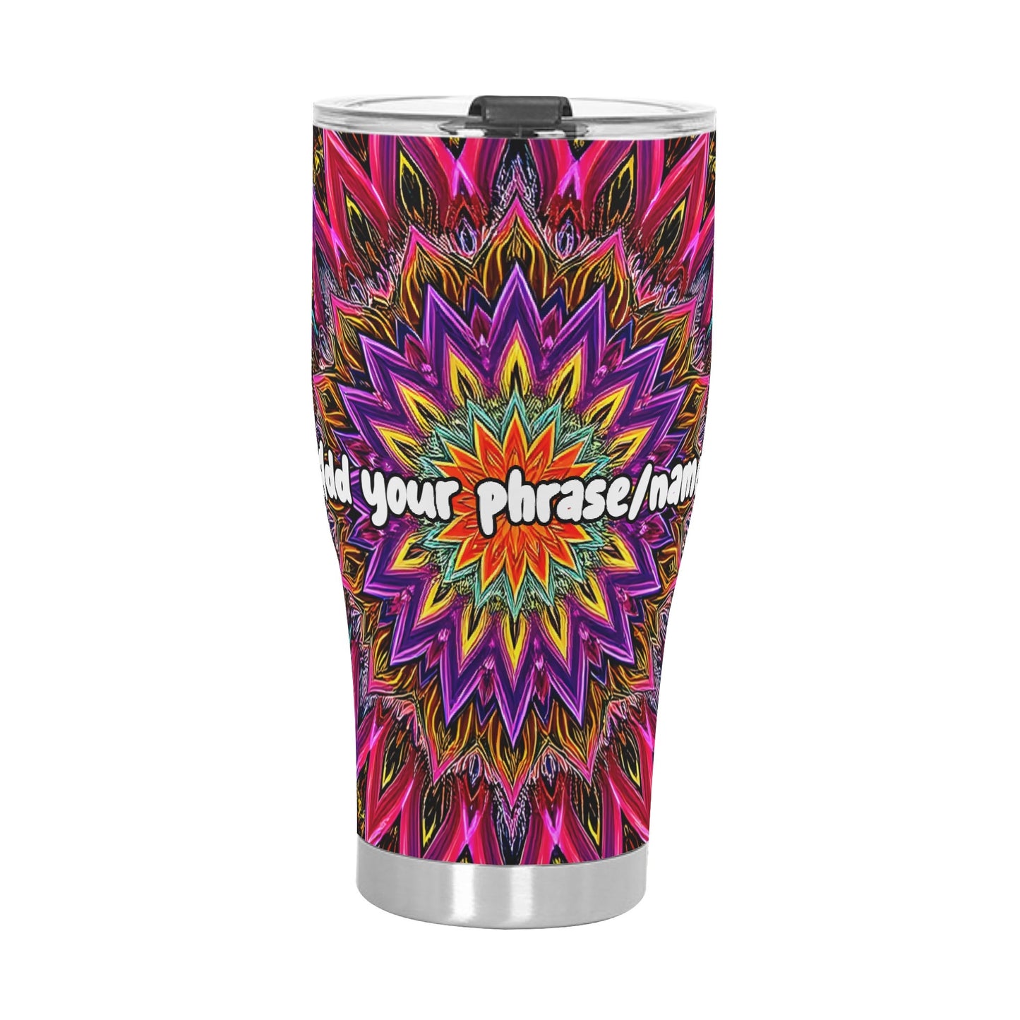 Mandala Burst 30oz Tumbler – Vibrant Stainless Steel Travel Mug