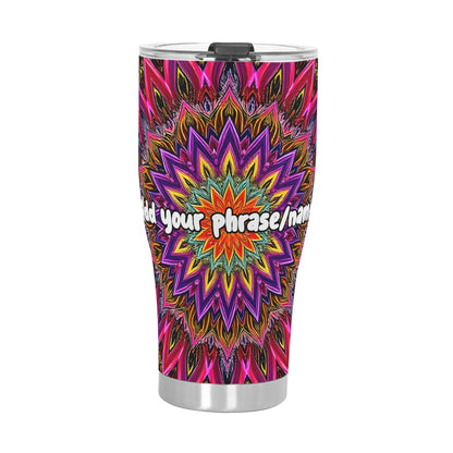 Mandala Burst 30oz Tumbler – Vibrant Stainless Steel Travel Mug