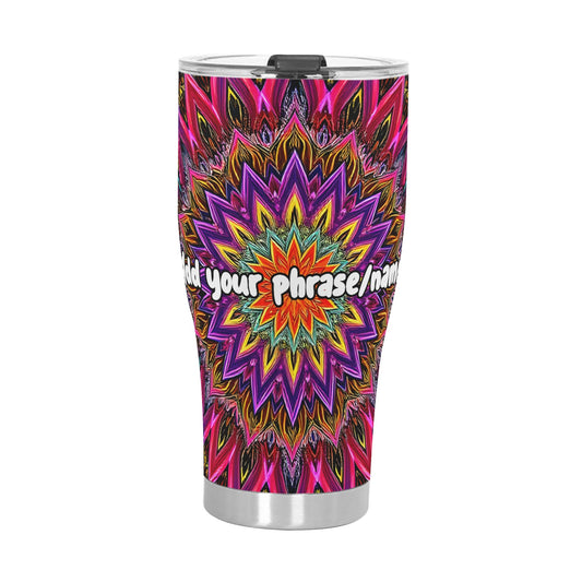 Mandala Burst 30oz Tumbler – Vibrant Stainless Steel Travel Mug