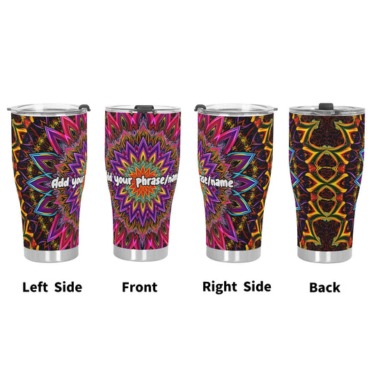 Mandala Burst 30oz Tumbler – Vibrant Stainless Steel Travel Mug