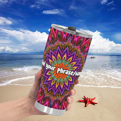 Mandala Burst 30oz Tumbler – Vibrant Stainless Steel Travel Mug