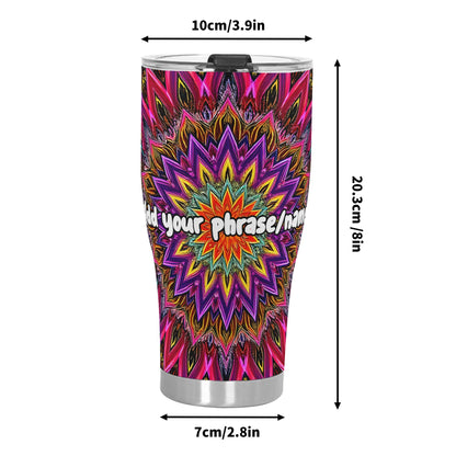 Mandala Burst 30oz Tumbler – Vibrant Stainless Steel Travel Mug